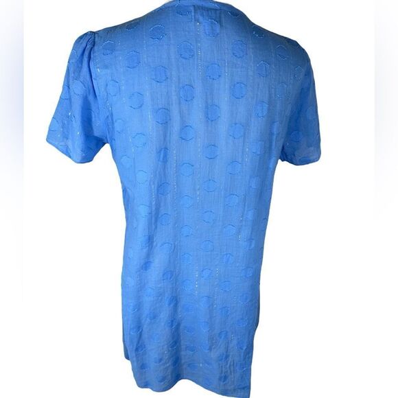 Mud Pie Gorgeous Blue Rhinestone Embellished Swimsuit Coverup Tunic Dress - Picture 3 of 6